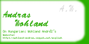 andras wohland business card